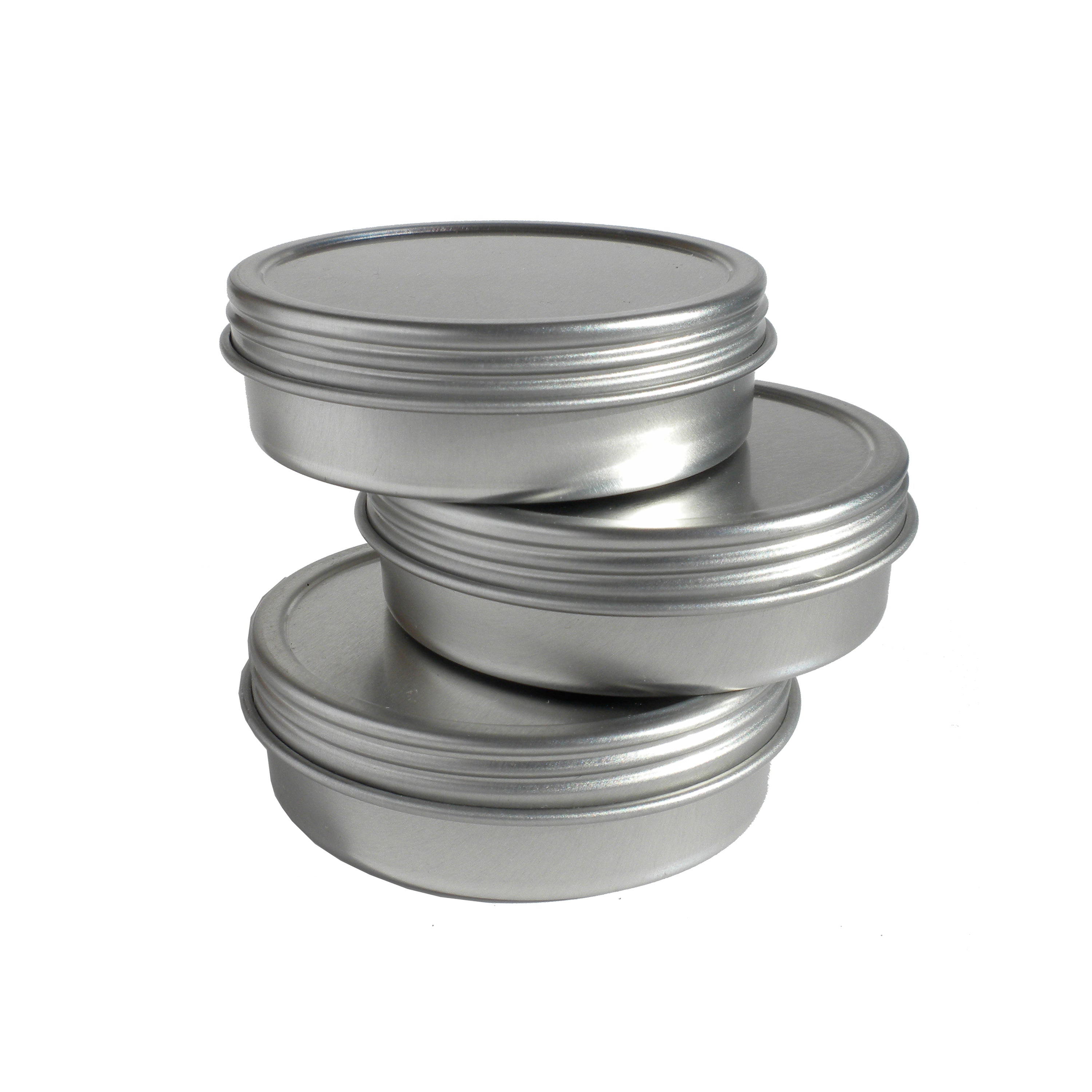 2oz Empty Metal Tin With Lid (3 pack)