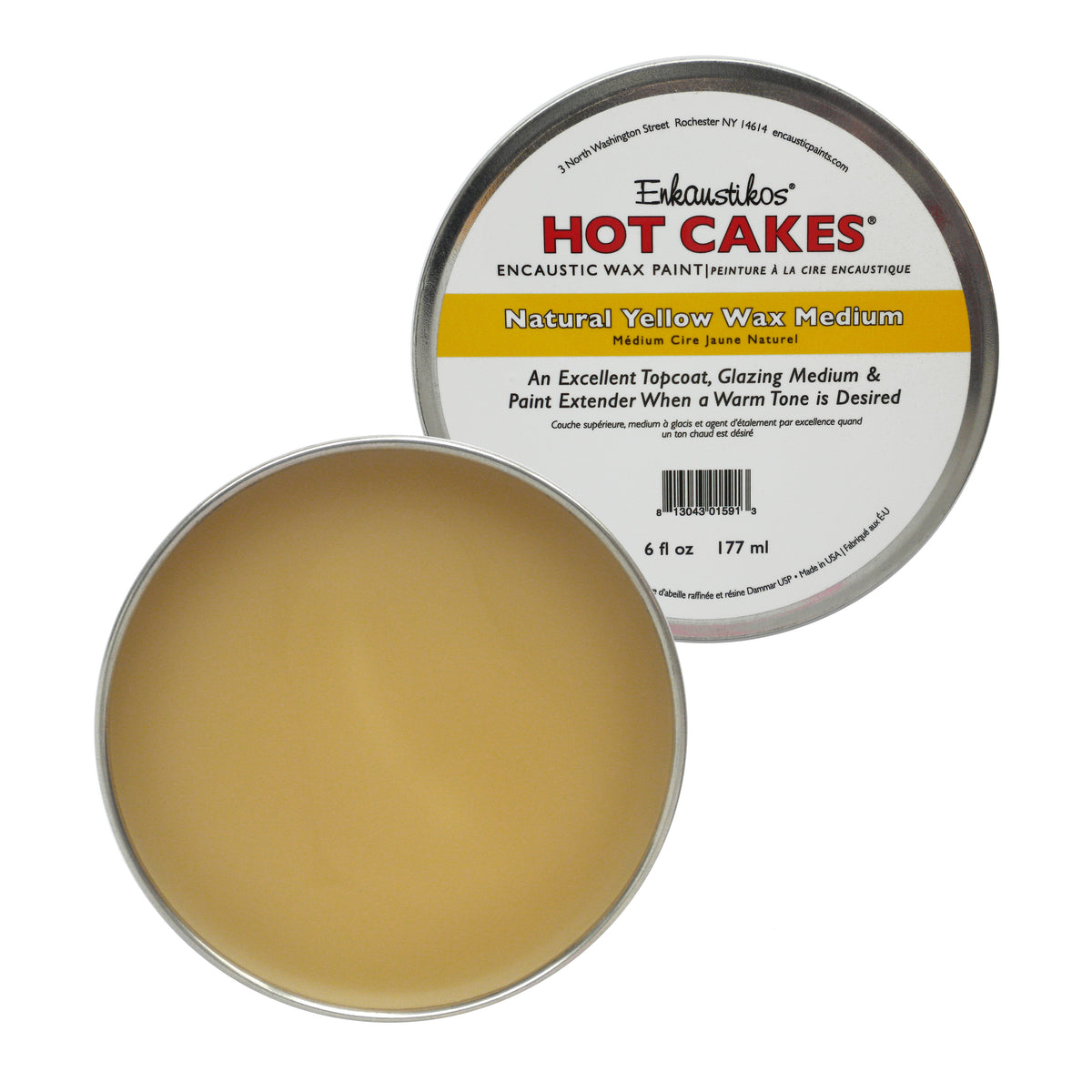 Natural Yellow Wax Medium 6 oz Hot Cakes